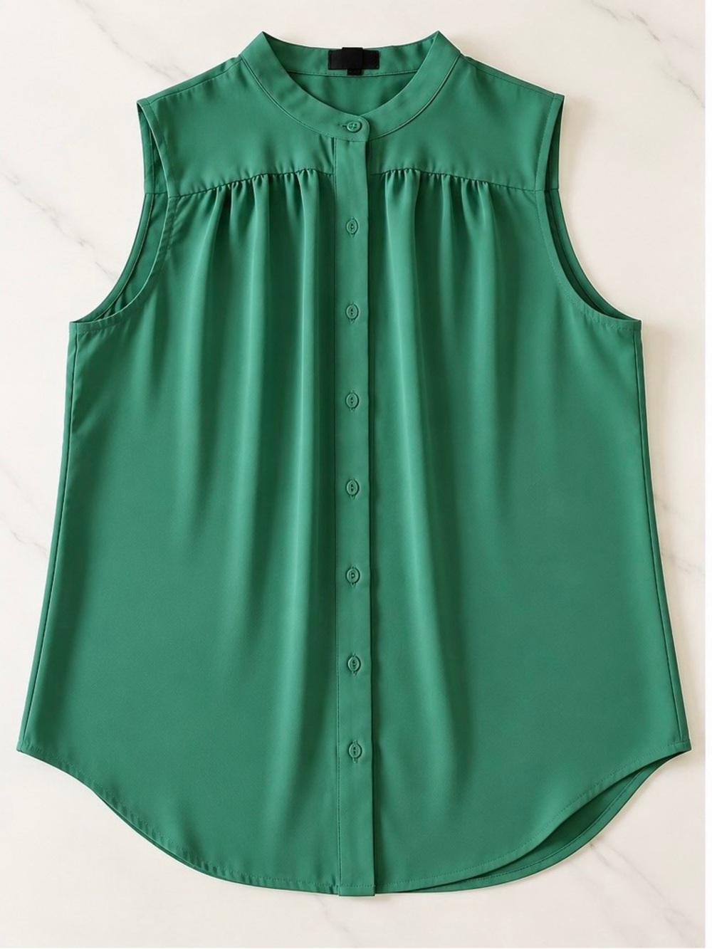 Ann Taylor Sleeveless Button-Front Emerald Green Blouse
